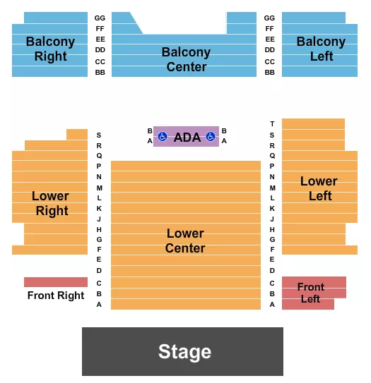 VOGUE THEATRE IN END STAGE Seating Map Seating Chart