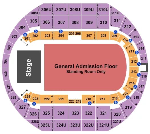  GODSMACK SHINEDOWN Seating Map Seating Chart