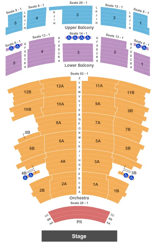 MARK C SMITH CONCERT HALL AT THE VON BRAUN CENTER END STAGE Seating Map Seating Chart