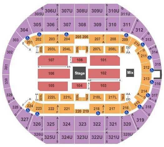  CENTER STAGE Seating Map Seating Chart