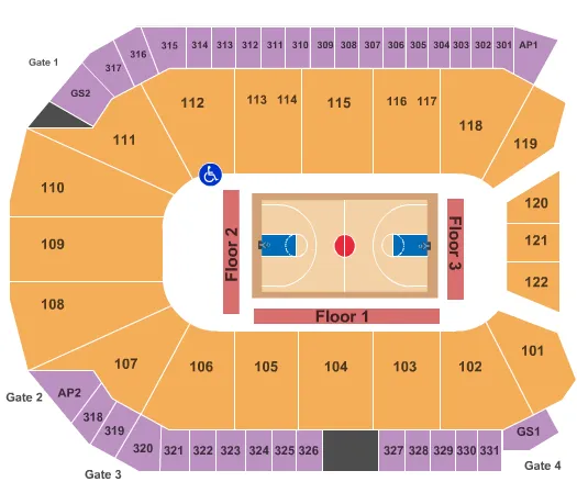  HARLEM GLOBETROTTERS Seating Map Seating Chart