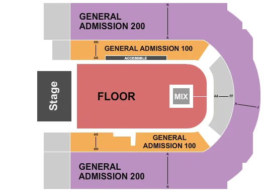  GA FLOOR GA BOWL Seating Map Seating Chart