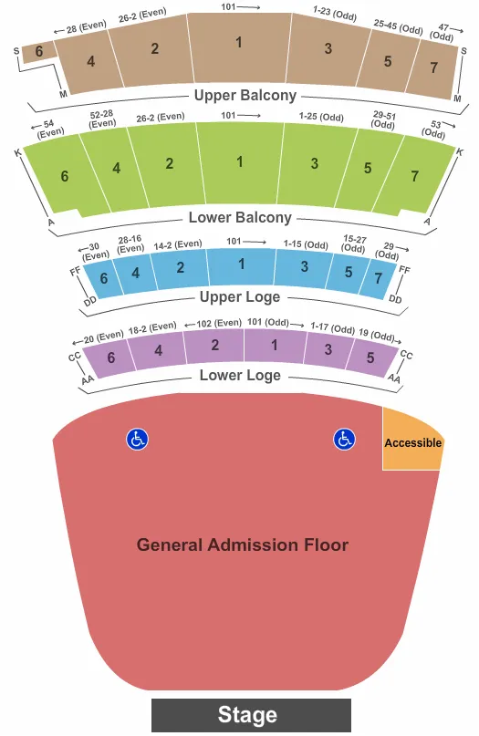  GA FLOOR Seating Map Seating Chart
