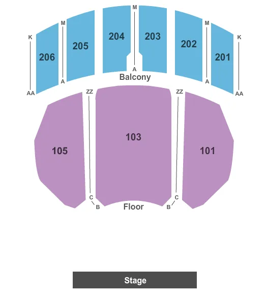 WARNER THEATRE PA END STAGE Seating Map Seating Chart