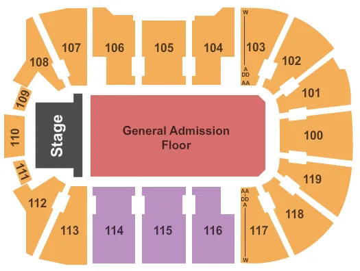  ENDSTAGE GA Seating Map Seating Chart