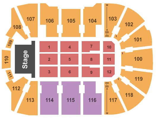  END STAGE Seating Map Seating Chart