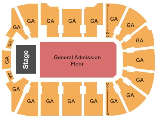  GENERAL ADMISSION Seating Map Seating Chart