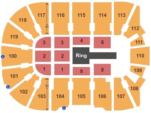  WWE Seating Map Seating Chart