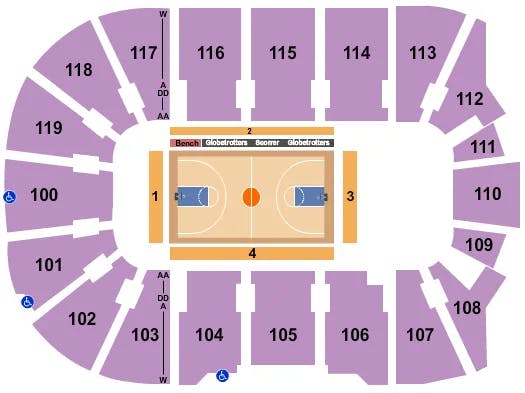  HARLEM GLOBETROTTERS Seating Map Seating Chart