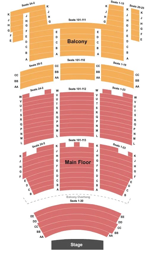  END STAGE Seating Map Seating Chart