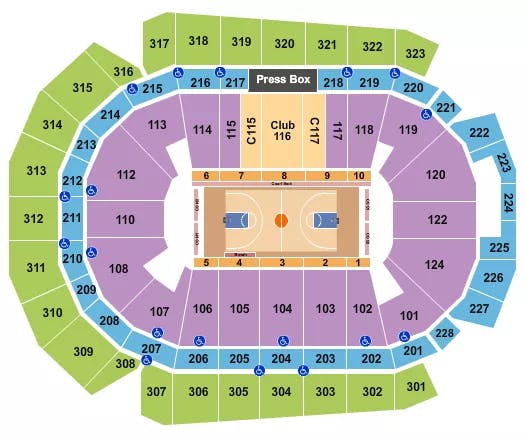 WELLS FARGO ARENA IA HARLEM GLOBETROTTERS Seating Map Seating Chart