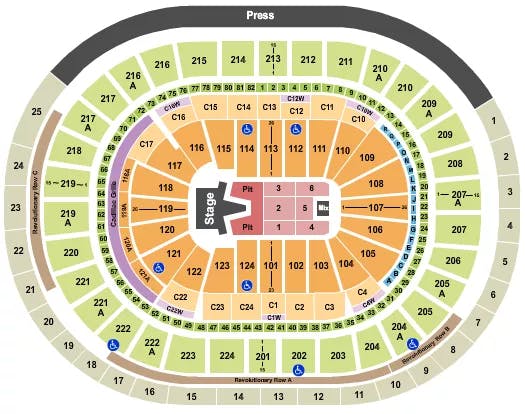 WELLS FARGO CENTER PA AJR Seating Map Seating Chart
