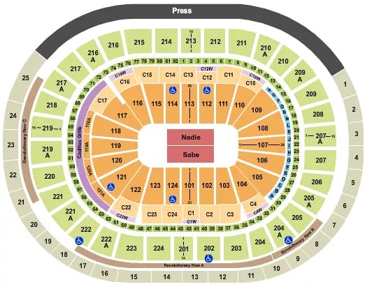WELLS FARGO CENTER PA BAD BUNNY Seating Map Seating Chart