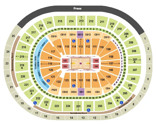 WELLS FARGO CENTER PA BASKETBALL Seating Map Seating Chart
