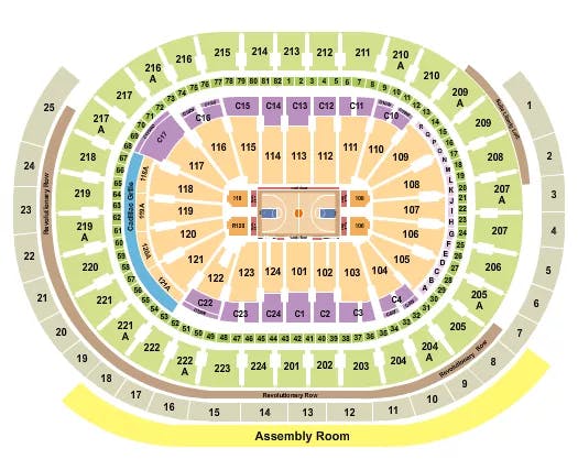 WELLS FARGO CENTER PA BASKETBALL ROWS Seating Map Seating Chart