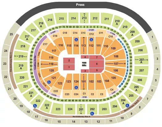 WELLS FARGO CENTER PA BOXING Seating Map Seating Chart