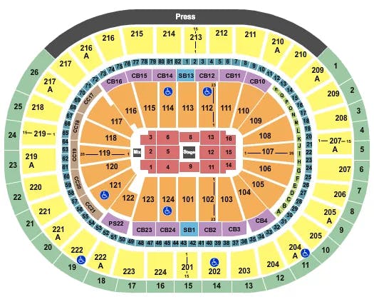WELLS FARGO CENTER PA CENTERSTAGE Seating Map Seating Chart