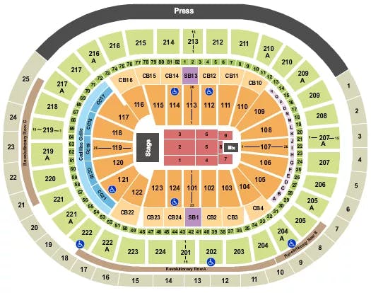 WELLS FARGO CENTER PA END STAGE 5 Seating Map Seating Chart