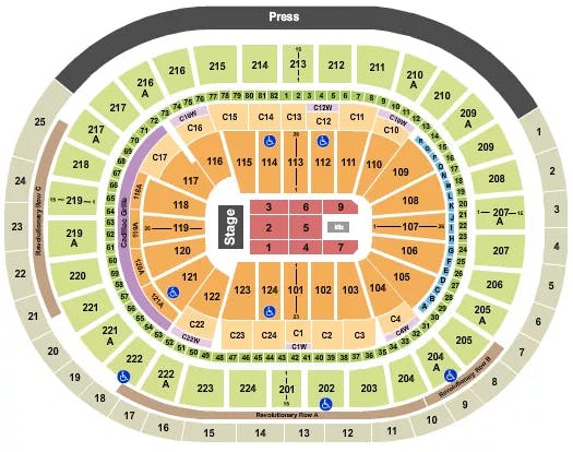 WELLS FARGO CENTER PA END STAGE 6 Seating Map Seating Chart