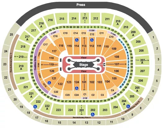 WELLS FARGO CENTER PA FEID Seating Map Seating Chart