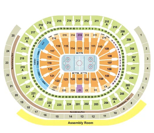 WELLS FARGO CENTER PA HOCKEY ROWS Seating Map Seating Chart