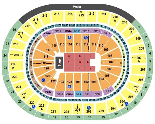 WELLS FARGO CENTER PA KEVIN HART 2 Seating Map Seating Chart