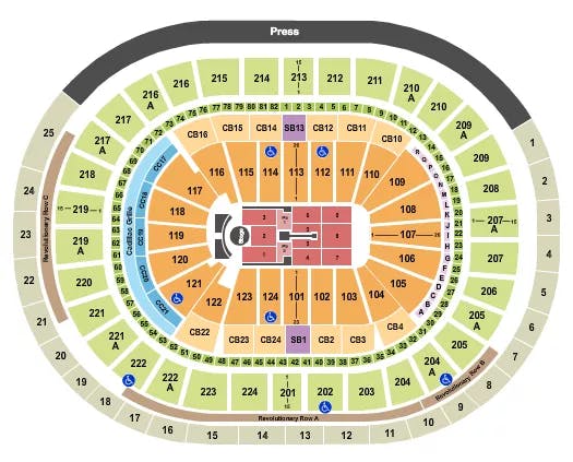 WELLS FARGO CENTER PA MADONNA Seating Map Seating Chart