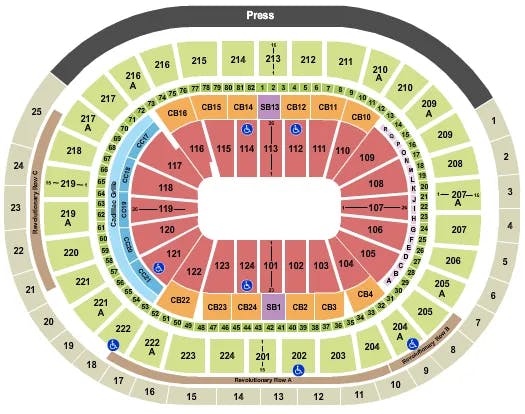 WELLS FARGO CENTER PA OPEN FLOOR Seating Map Seating Chart