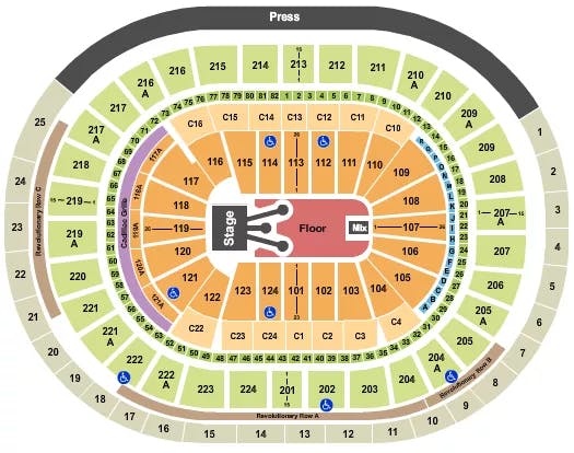 WELLS FARGO CENTER PA ROD WAVE Seating Map Seating Chart
