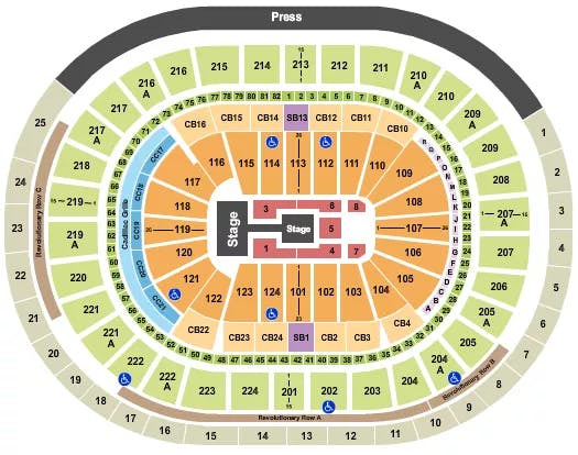 WELLS FARGO CENTER PA THE REUNION TOUR Seating Map Seating Chart