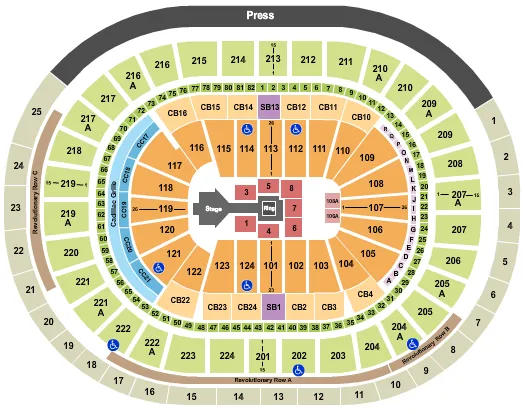 WELLS FARGO CENTER PA WWE 2 Seating Map Seating Chart