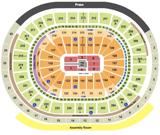 WELLS FARGO CENTER PA WWE 3 Seating Map Seating Chart