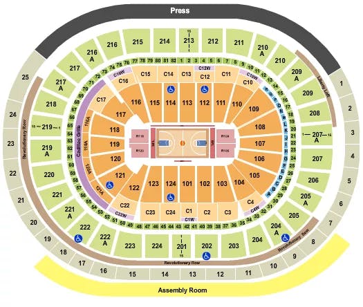 WELLS FARGO CENTER PA BASKETBALL GLOBETROTTERS Seating Map Seating Chart