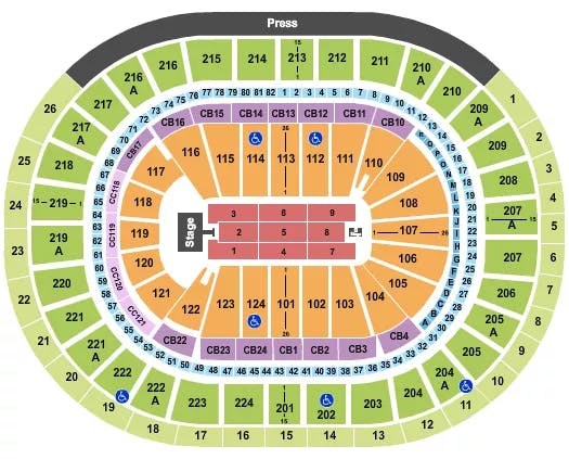 WELLS FARGO CENTER PA MANA Seating Map Seating Chart