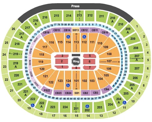 WELLS FARGO CENTER PA UFC Seating Map Seating Chart