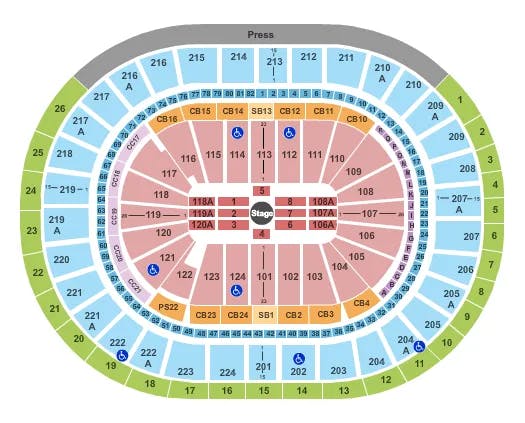 WELLS FARGO CENTER PA CENTER STAGE Seating Map Seating Chart