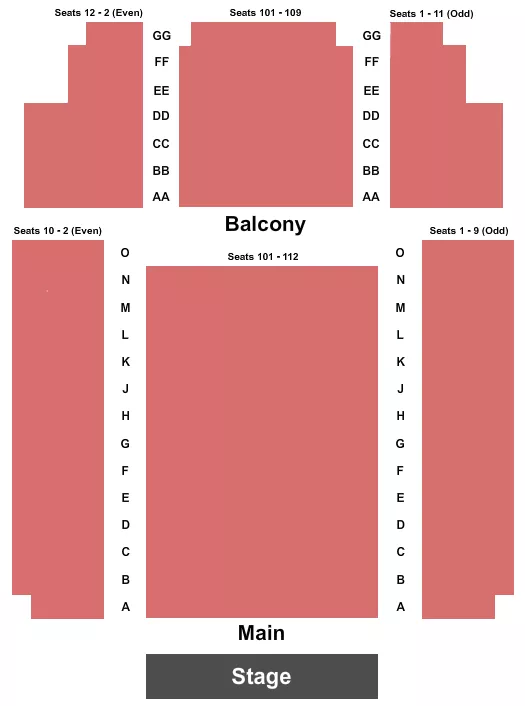  END STAGE Seating Map Seating Chart