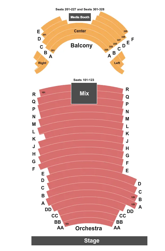  END STAGE Seating Map Seating Chart