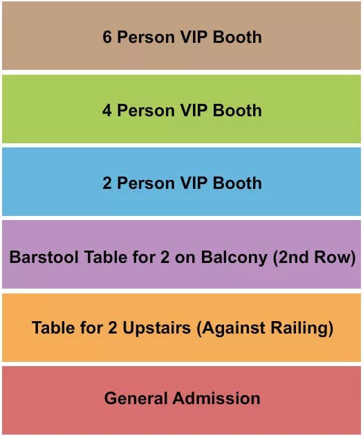  GA VIP BOOTH BARSTOOL Seating Map Seating Chart