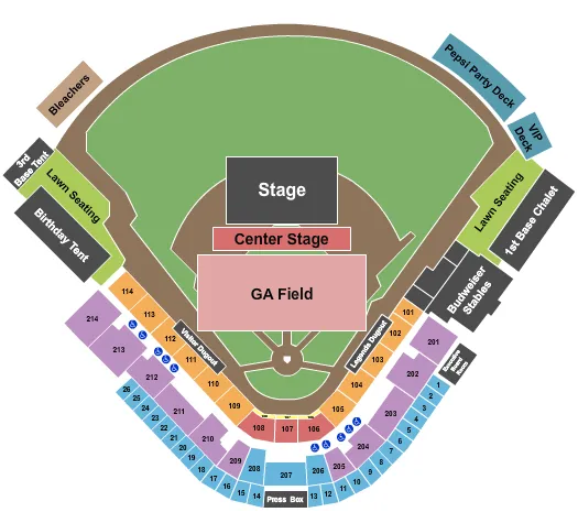 LEGENDS FIELD KY NELLY Seating Map Seating Chart