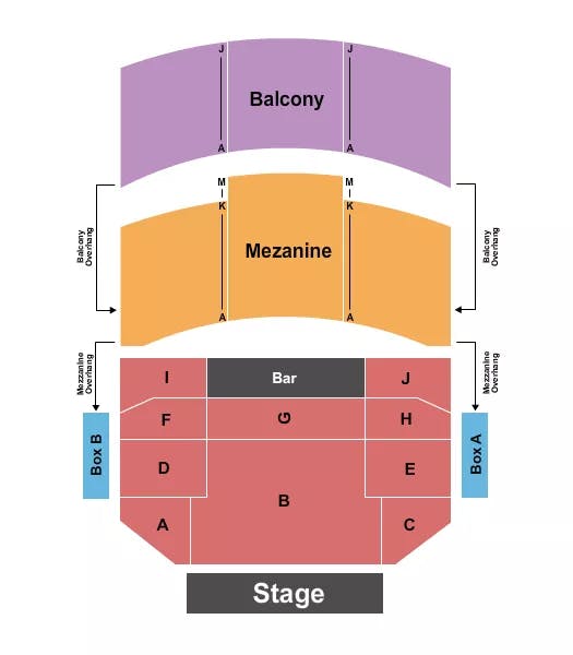 WILBUR THEATRE MA ENDSTAGE Seating Map Seating Chart