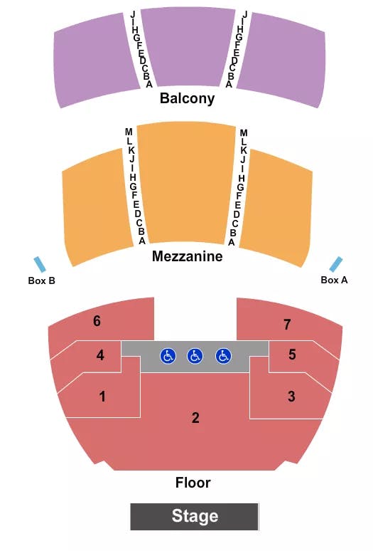WILBUR THEATRE MA ENDSTAGE GA Seating Map Seating Chart