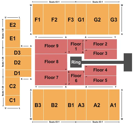  WWE Seating Map Seating Chart
