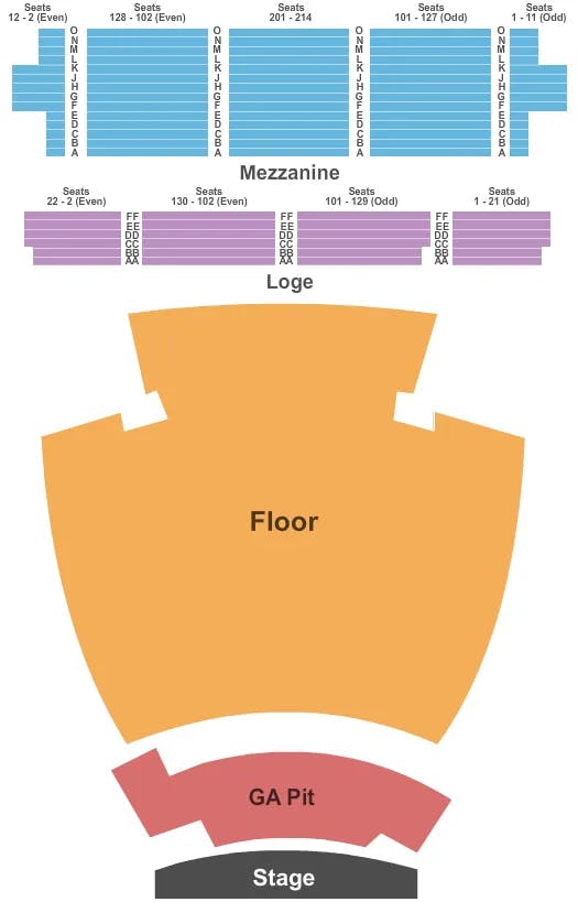  ENDSTAGE GA FLOOR GA PIT Seating Map Seating Chart