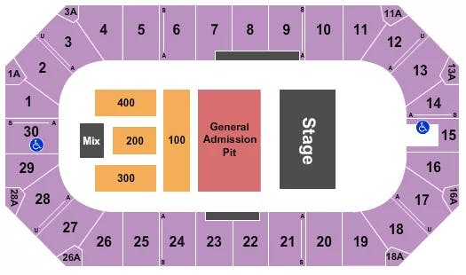  THE AVETT BROTHERS Seating Map Seating Chart