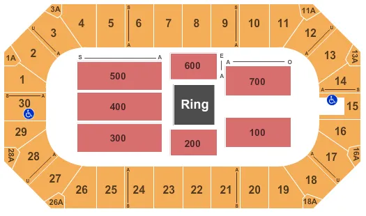  WWE Seating Map Seating Chart