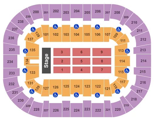 WOLSTEIN CENTER CSU CONVOCATION CENTER END STAGE Seating Map Seating Chart