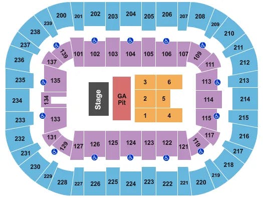 WOLSTEIN CENTER CSU CONVOCATION CENTER AVETT BROTHERS Seating Map Seating Chart