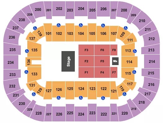 WOLSTEIN CENTER CSU CONVOCATION CENTER ENDSTAGE 2 Seating Map Seating Chart