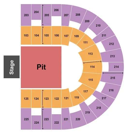 WOLSTEIN CENTER CSU CONVOCATION CENTER ENDSTAGE GA FLOOR 2 Seating Map Seating Chart